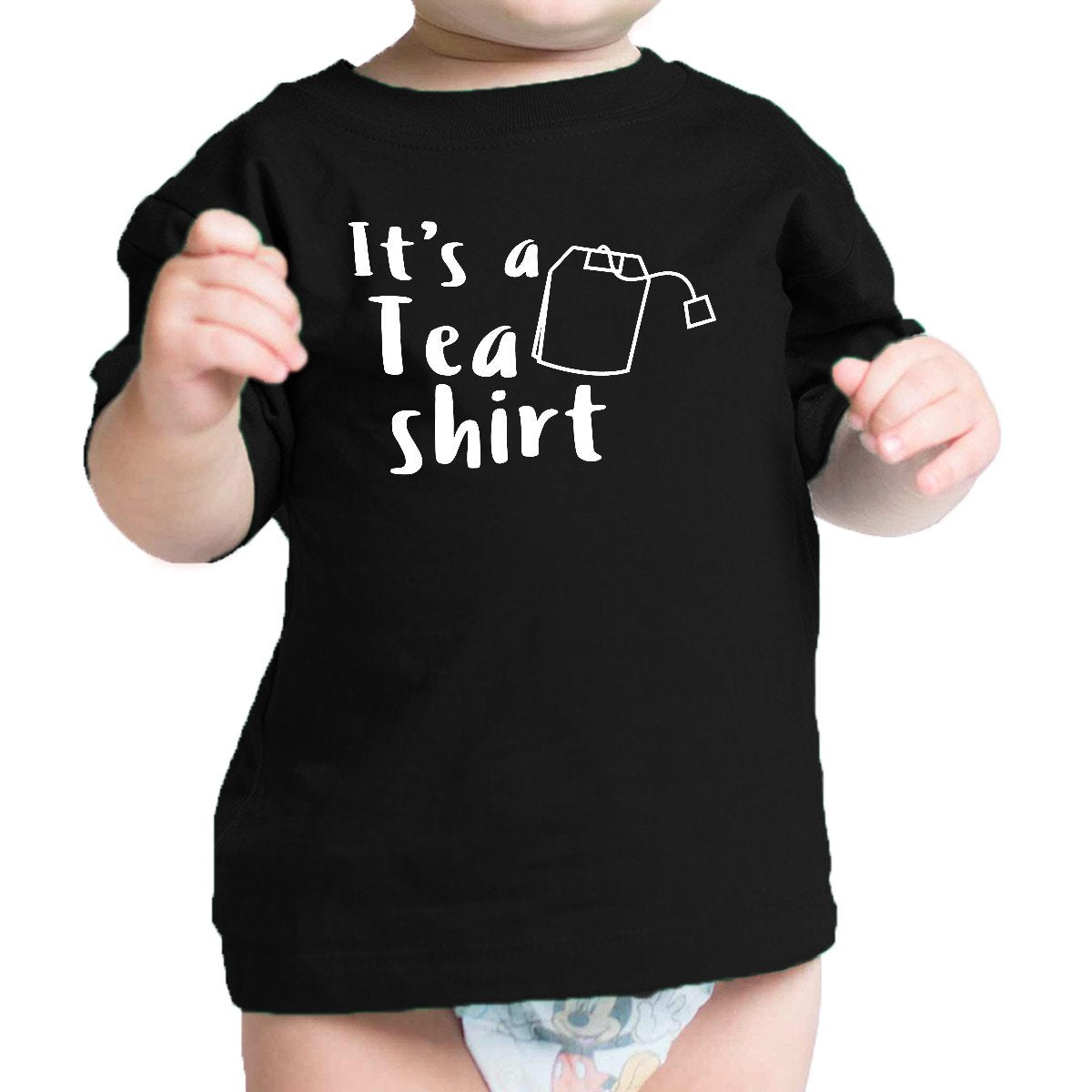 It's A Tea Shirt Black Infant Baby T Shirt Cotton Cute Design Top