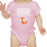 This Is My Human Costume Fox Baby Pink Bodysuit