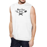 Best Bbq Dad Mens White Cotton Muscle Tanks Gifts For BBQ Lovers