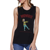 Mombie Sleep Deprived Still Alive Womens Black Muscle Top