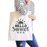 Hello Summer Sun Natural Canvas Bags
