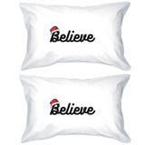 Believe Santa Hat Pillowcases Standard Size Pillow Covers