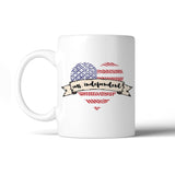 Ms. Independent Heart print 11 Oz Ceramic Coffee Mug 4th of July