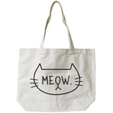 Meow Cute CatLady Design Printed Tote Canvas Bag Great Gift Idea