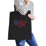 Happy Birthday USA Black Canvas Shoulder Bag For Independence Day