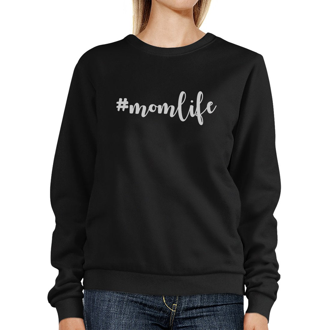Momlife Black Unisex Cute Sweatshirt Cute Gift Idea For New Moms