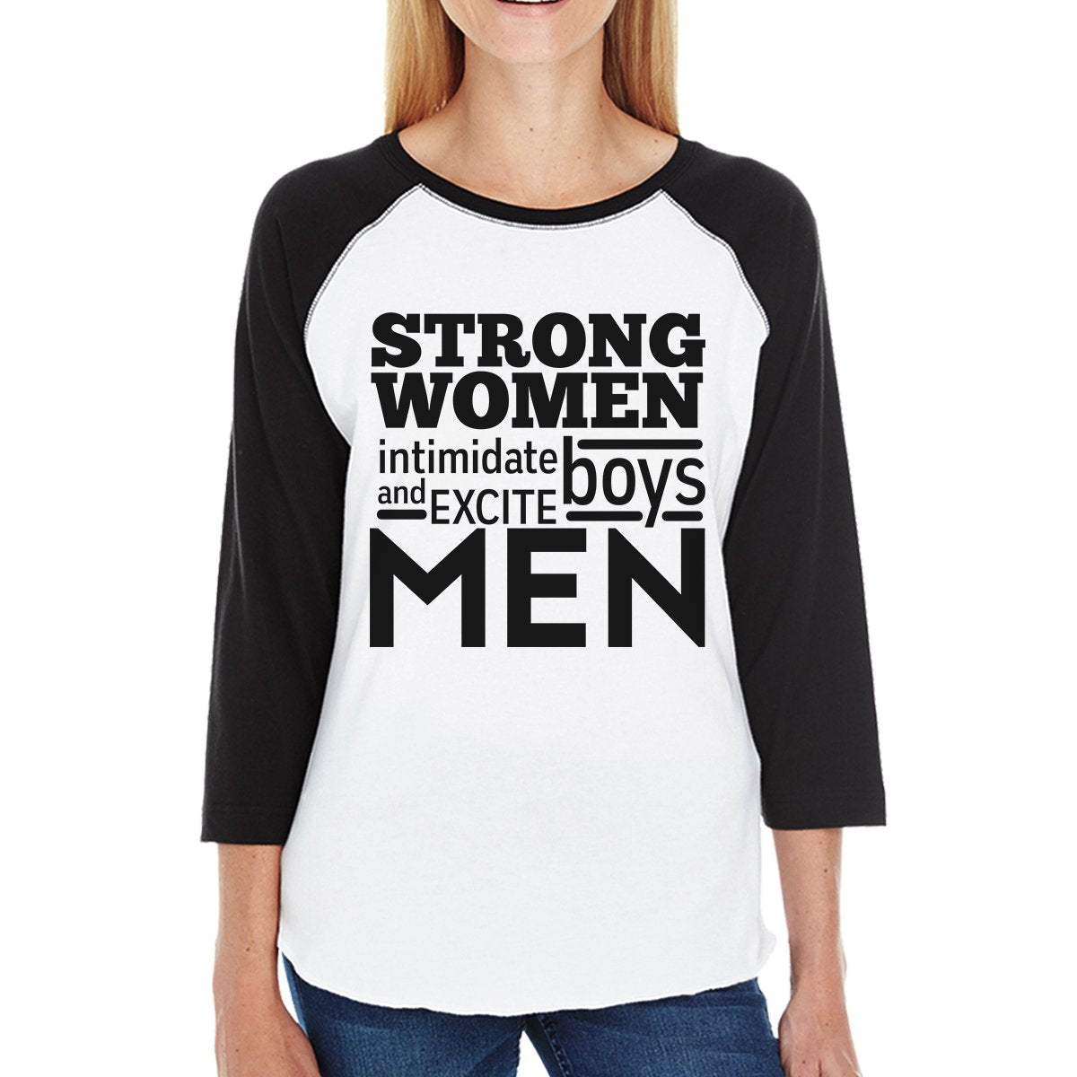 Strong Women Womens Baseball Tee Cute Graphic Raglan Shirt For Gym