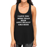 I Love You More Than Beer Women's Black St Patricks Day Tank Top
