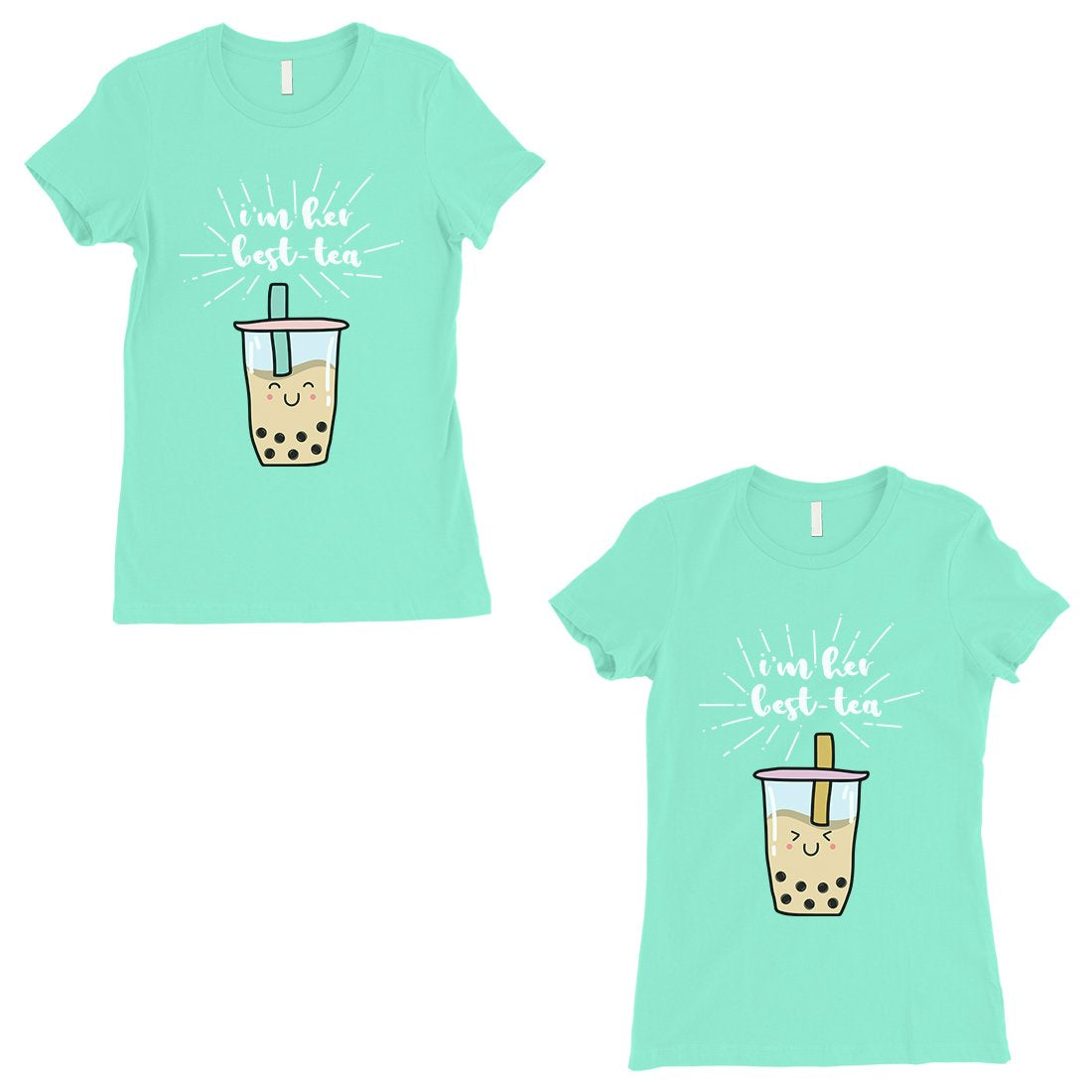 Boba Milk Best-Tea BFF Gift Matching Shirts Womens Mint T-Shirt