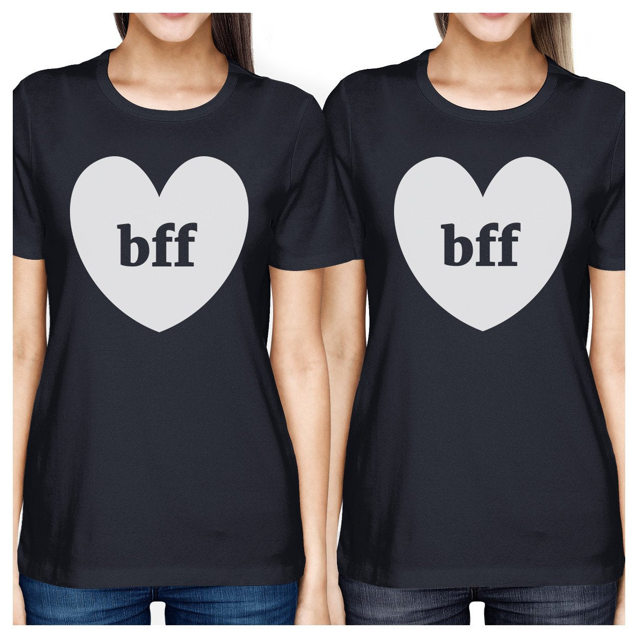 Bff Hearts BFF Matching Navy Shirts