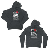 My Heart Beats For Her Him Dark Grey Matching Hoodies Couples Gift