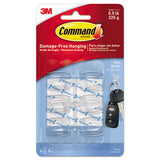 Clear Hooks And Strips, Plastic, Mini, 6 Hooks And 8 Strips/pack