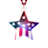 USA Star Flashing Charm Beaded Necklace