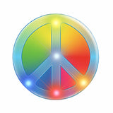 Rainbow Peace Sign Necklace Flashing Body Light Necklace