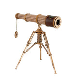 (promotional Period: 12/7-12/25 Pst)robotime Rokr 1:1 Diy 314pcs Telescopic Monocular Telescope Wooden Model Building Kits Assembly Toy Gift For Children Adult