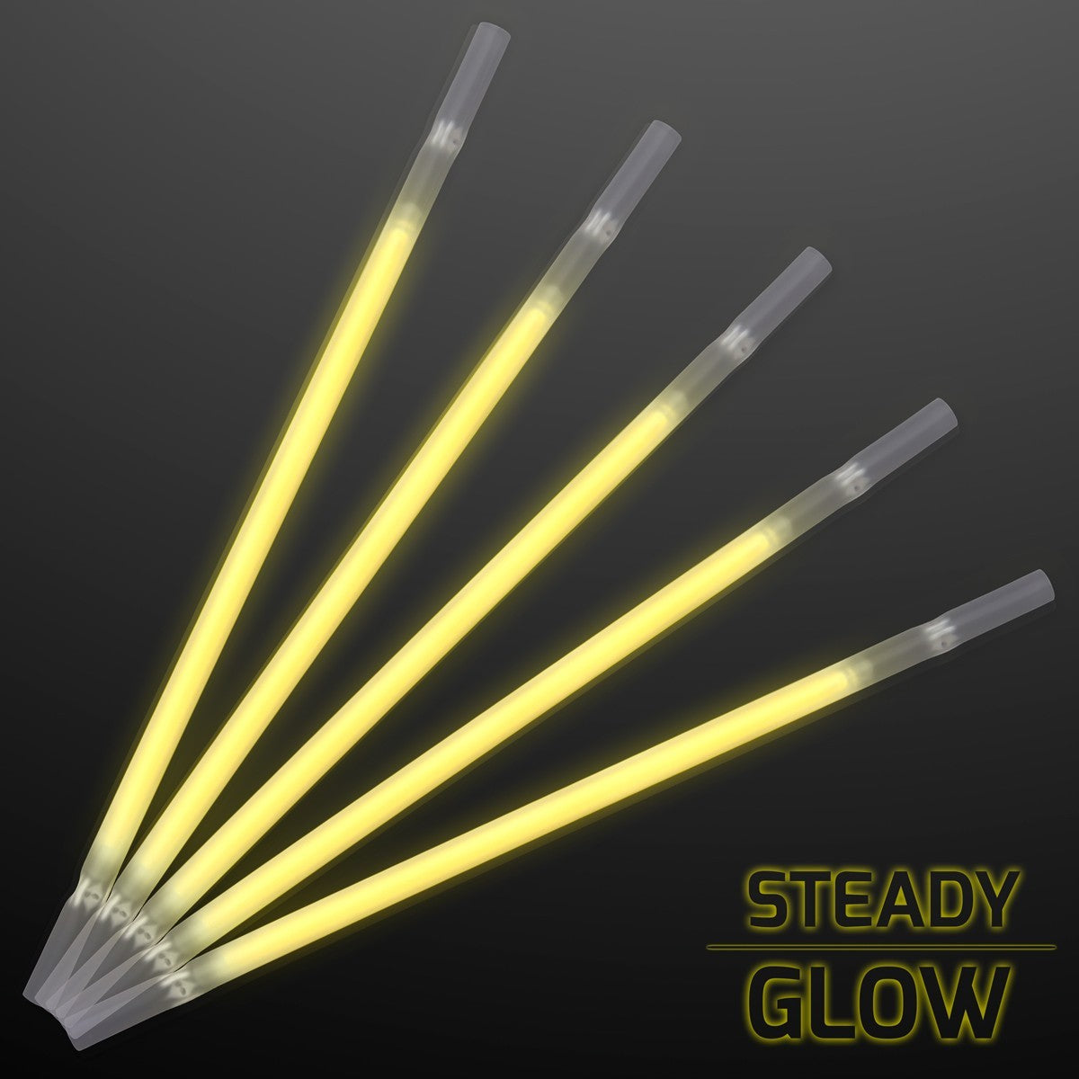 Yellow Glow Drinking Straws Pack of 25