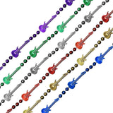 Rock N Roll Guitar Bead Necklace Assorted Pack of 12