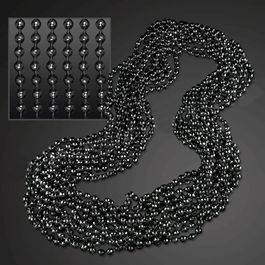 Round Disco Bead Necklace Pack of 12 Black