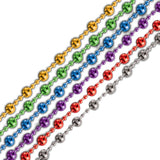 Round Mardi Gras Beaded Necklace Assorted Pack of 12
