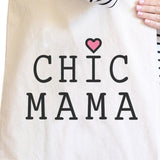 Chic Mama Natural Canvas Tote Bag Gift Ideas For Young Grandmother