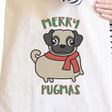 Merry Pugmas Pug Natural Canvas Bags