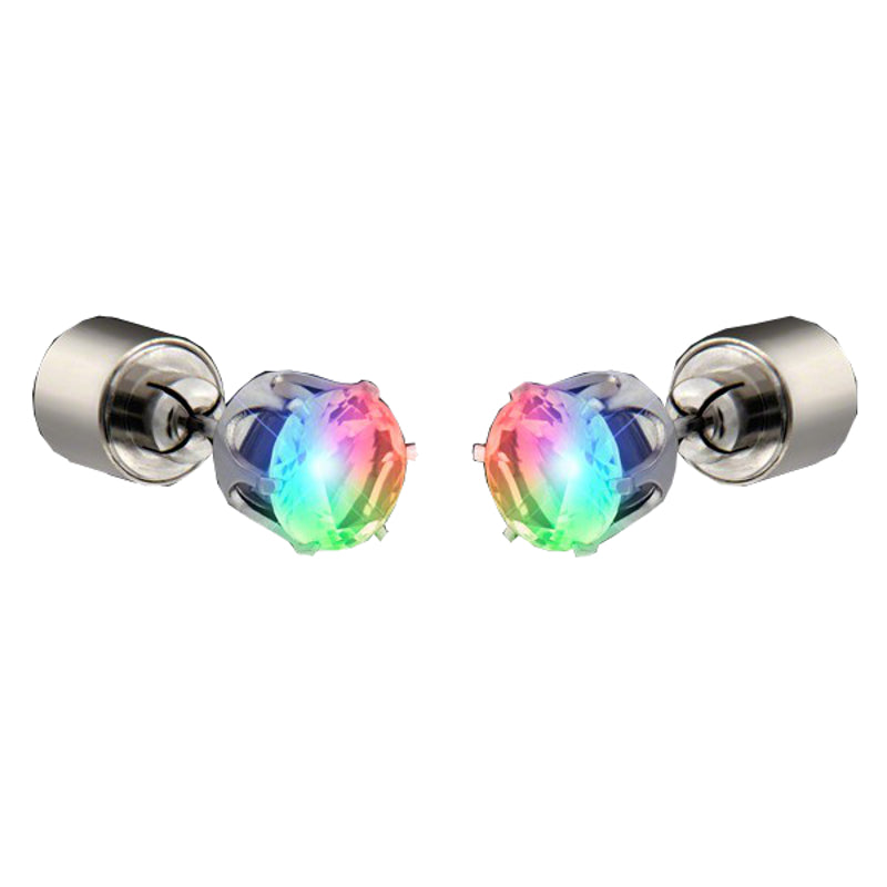 LED Faux Diamond Pierced Earrings Multicolor