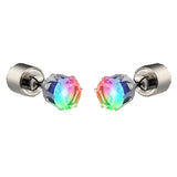 LED Faux Diamond Pierced Earrings Multicolor