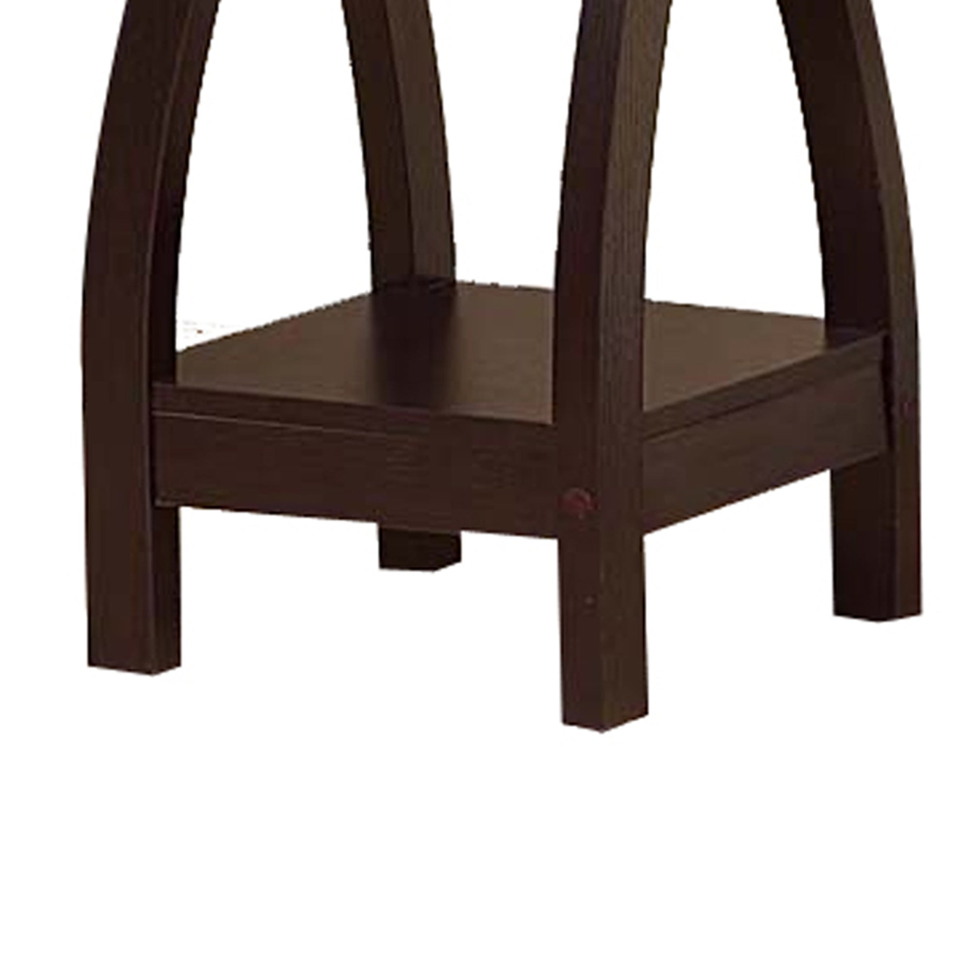 Dunawest Square Top Wooden Plant Stand With Curved Legs And Shelves, Large, Dark Brown