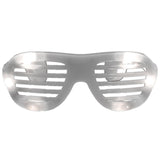 LED Hip Hop Shutter Shades Sunglasses White