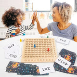 1 Set Montessori Wooden Arithmetic Math Board Toy Multiplication 9X9 Sensory Enlightenment Competitive Puzzle Kids Favor Gift