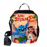 Disney Lilo Stitch Cooler Lunch Bag Cartoon Girls Portable Thermal Food Picnic Bags for School Kids Boys Box Tote