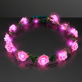 Light Up Pink Rose Flower Princess Halo Crown Headband
