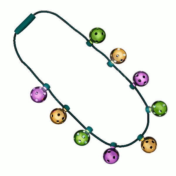 Mardi Gras LED Shine Through Party Disco Balls Necklace