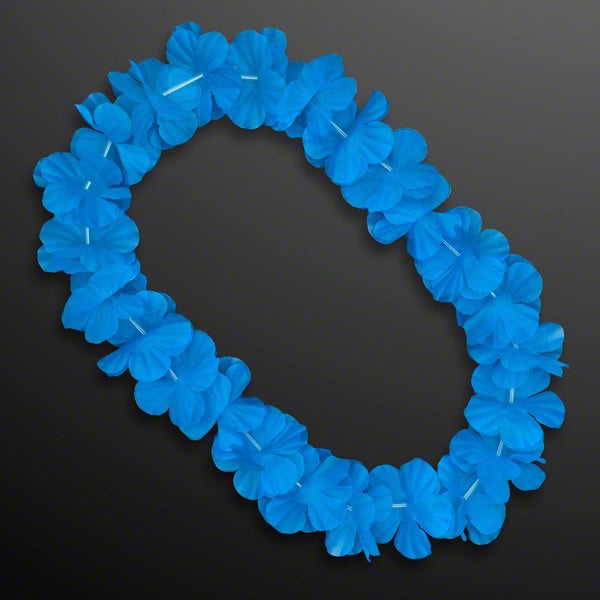 Hawaiian Flower Lei Necklace Blue
