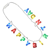 Multicolor LED Happy Birthday Lights Necklace