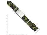 0.75mm Stainless Steel Engravable Polished Green Camo Fabric Adjustable ID Bracelet Jewelry Gifts for Women