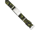 0.75mm Stainless Steel Engravable Polished Green Camo Fabric Adjustable ID Bracelet Jewelry Gifts for Women