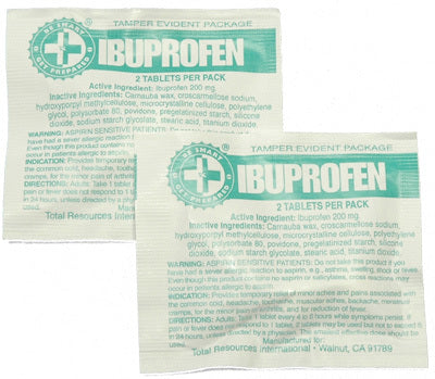 100 ibuprofen packs with 2 tablets
