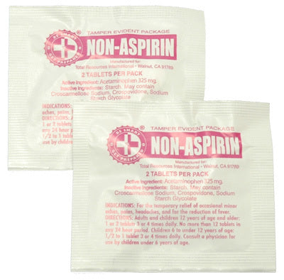 100 non-aspirin packs with 2 tablets