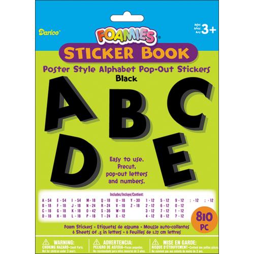 Alphabet Sticker Book Poster Style Black