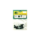 Shank Back Solid Eyes with Plastic Washers 8 mm Black