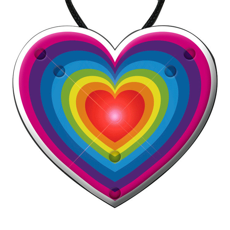 Flashing Retro Love Rainbow Heart Pendant Necklace