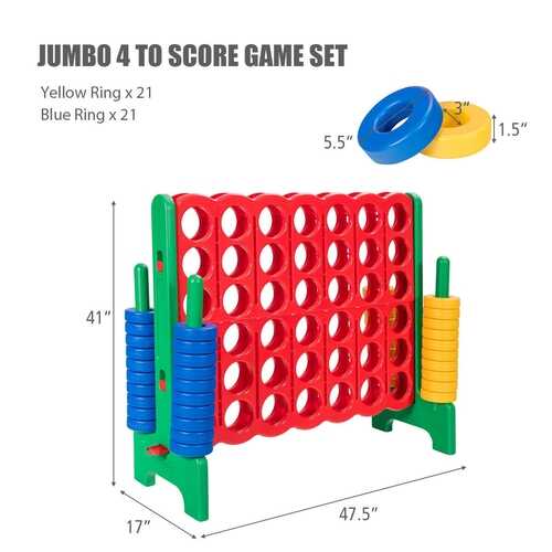 Jumbo 4-to-Score Giant Game Set with Storage Carrying Bag-Green - Color: Green